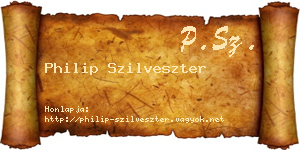 Philip Szilveszter névjegykártya